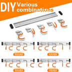 34.5'' Aluminum Alloy Garden Tool Organizer Wall Mount Garage Organizers and Storage with Hooks Tool Hangers for Shed Hooks for Shovel, Rake, Broom & More