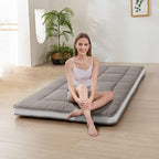 MAXYOYO Twin Bed Mattress Japanese Floor Futon Mattress, Twin Tatami Pad Camping Floor Bed Topper, Easy to Foldable and Portable, Futon Single Mat, Dark Grey