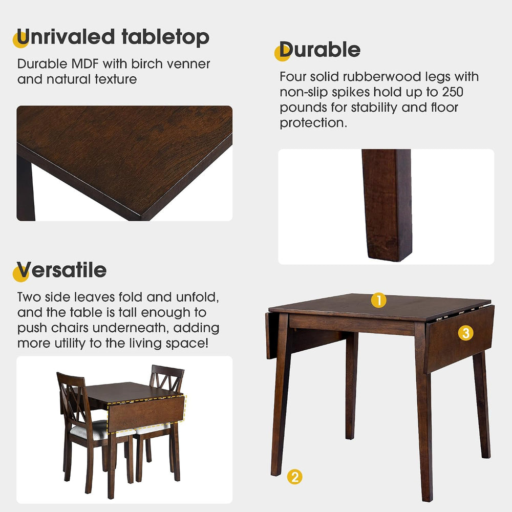 Merax Wooden 29"- 45" Extendable Rectangular Dining Table with Drop...