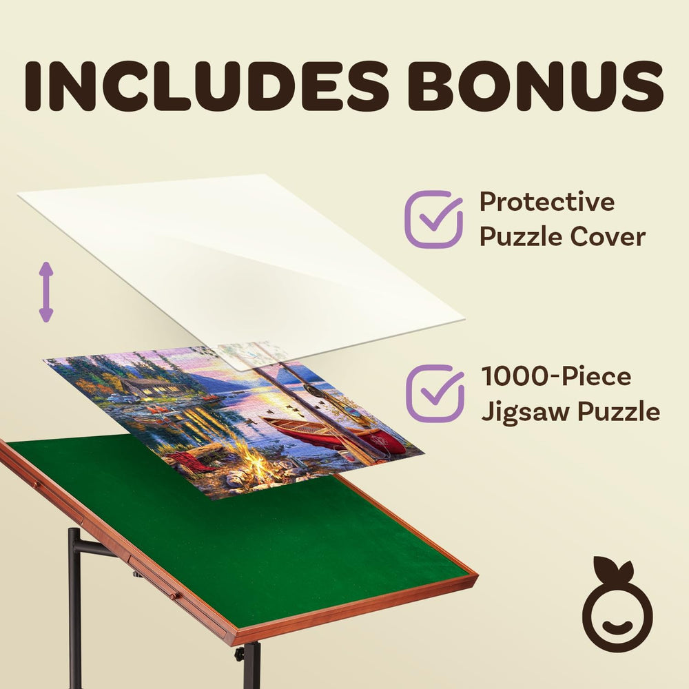 JoyBerri Jigsaw Puzzle Table with Drawers – Adjustable Height, All Ages