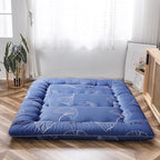 MAXYOYO Japanese Floor Mattress Futon Mattress, 4" Thicken Tatami Mat Sleeping Pad Foldable Roll Up Mat Boys Girls Dormitory Pad Kids Floor Lounger Pillow Bed, Charcoal Grey, Queen Size