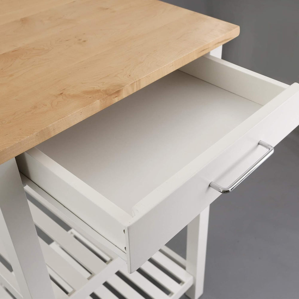 Casual Home Sunrise (Small) with Solid Harvest Hardwood Top Kitchen Island, 2...