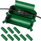 Flemoon [9 Pack] Outdoor Extension Cord Safety Cover, IPX4 Waterproof Connection Protector, Weatherproof Electrical Box for Outdoor Plug, Outlet, Holiday Light, Christmas Decorations, Green