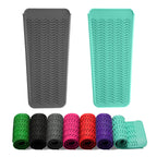 ZAXOP 2 Pack Heat Resistant Silicone Mat Pouch for Flat Iron, Curling Iron,Hair Straightener,Hair Curling Wands,Hot Hair Tools (Mintgreen-Grey)