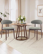 Dining Room Chairs Set of 4, Upholstered Farmhouse Dining Chairs, Modern Fabric Kitchen Chairs with Solid Wood Leg,Green