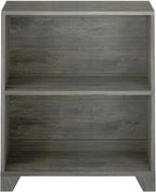 Max & Lily Modern Farmhouse 2-Shelf Bookcase, Solid Wood Bookshelves for Kids Bedroom, Driftwood