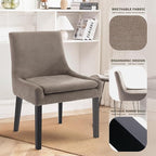 COLAMY Modern Dining Chairs Set of 2, Upholstered Corduroy Accent Side Leisure Chairs with Mid Back and Wood Legs for Living Room/Dining Room-Camel