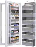 WishJazz 6-Shelf Over The Door Organizer, 50lbs Load Heavy Duty Back of Door Hanging Organizer Storage, Behind Closet Door Organizer, Baby Organizers Storage for Nursery, Pantry, Bedroom, Home Storage
