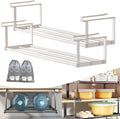 Cabinet Telescopic Shelf, Slim Descent Cabinet Tiers, Retractable Hanging Shoe Rack Organizer, Multifunctional Telescopic Shelf Cabinets for Storing Shoe Cloth,Snack (2pcs White, 40-75cm)