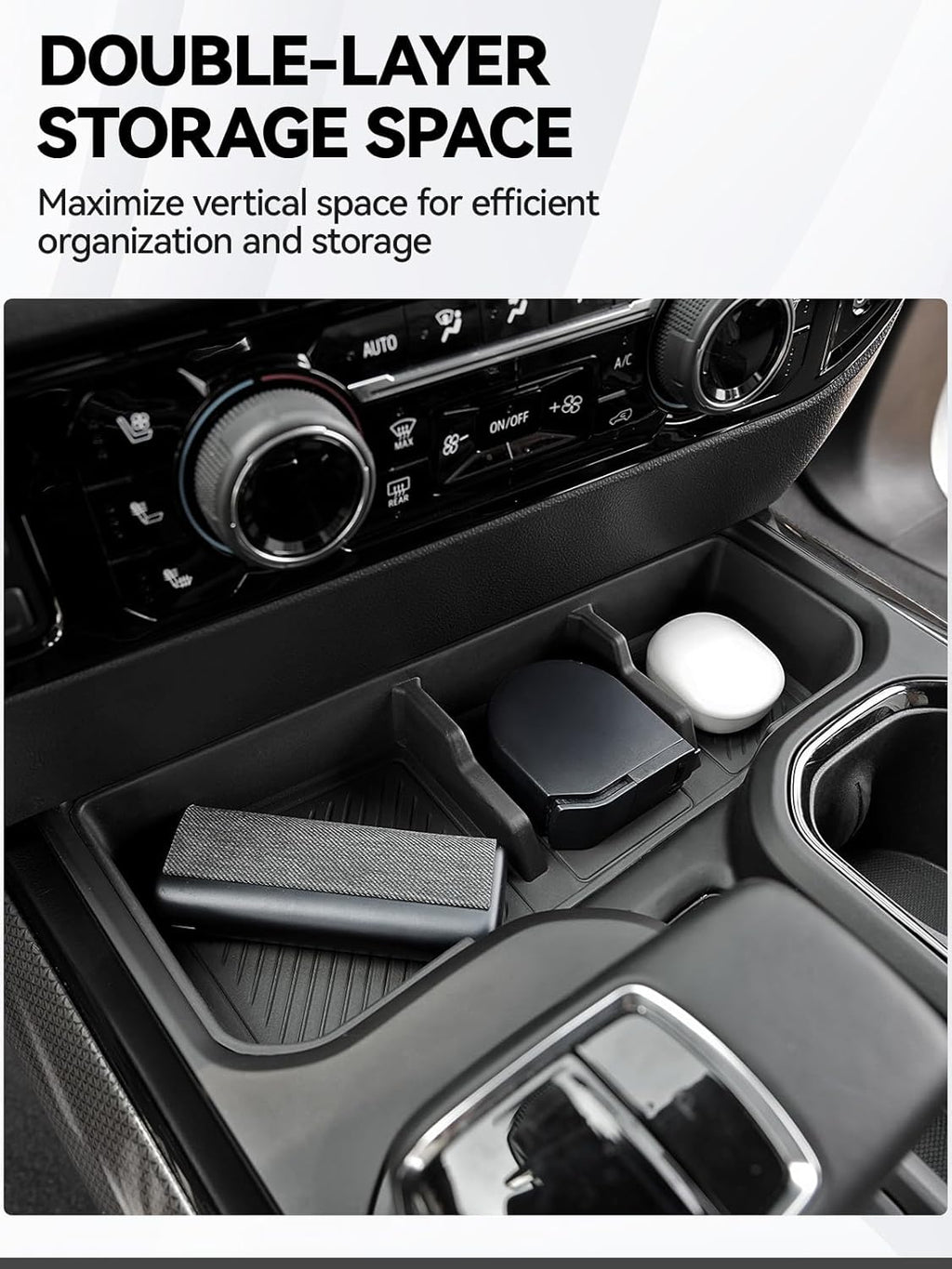 ELECFRESH 2PCS Center Console Organizer Tray for 2022 2023 2024 2025 Chevrolet Silverado Accessories, Armrest Storage Box and Center Console Storage for Chevrolet Silverado