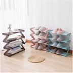 Folding Shoe Rack Doorstep Storage for Shoes Ins Home Use Student Dormitory Simple Multi-Layer Space Saving(Light Pink)