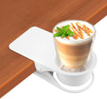 Kalolary Drinking Cup Holder Clip- Chair and Table Bottle Cup Stand DIY Glass Clamp Storage Saucer Clip Water Coffee Mug Holder Saucer Clip Design for Home & Office, White