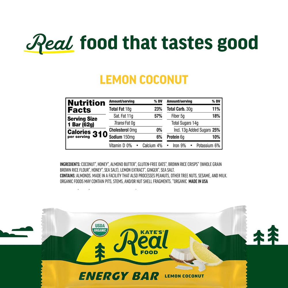 Kate’s Real Food Organic Granola Bars 12 Pack | Clean Energy, Organic Ingredi...