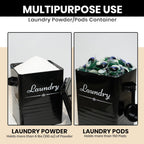 Farmhouse Metal Detergent Pod Container with Dryer Sheet Holder for Laundry Room Organization and Storage - Holds Over 200 Pods and 300 Sheets
