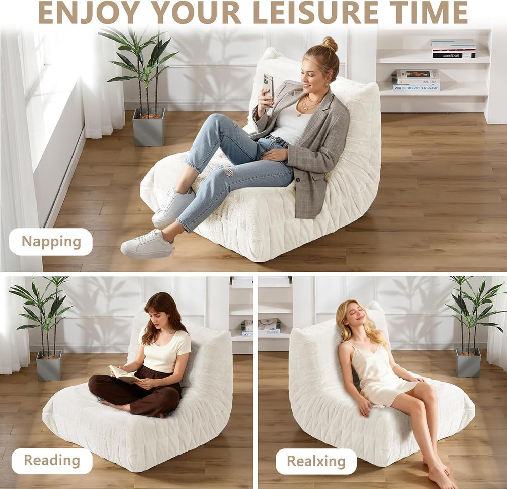 Bean Bag Chair for Adults, Giant Bean Bag Sofa Oversized Beanbag Chairs, Fire...