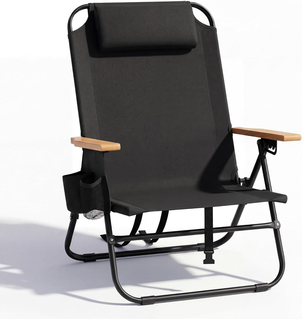 Cansky Portable Beach Chair for Adults, Outdoor Lightweight Camping Chair wit...