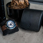 DailyWatch | Watch Roll Travel Case For 1 Watch | Luxury Watch Case In Genuine Black Leather With Soft Velvet Interior | Watch Case Protect, Store, & Display Your Watches | All Black