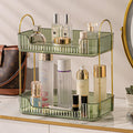 Aveniee Bathroom Counter Organizer, 2 Tier Perfume Skin Care Countertop Storage Shelf, Vanity Makeup Tray for Cosmetic Skincare Lotion,Green