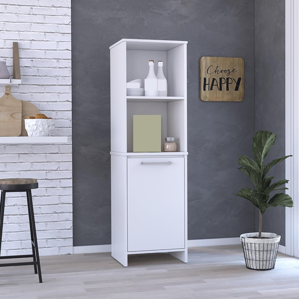 Farmhouse Kitchen Pantry Feery, Single Door Cabinet, Interior and External Sh...