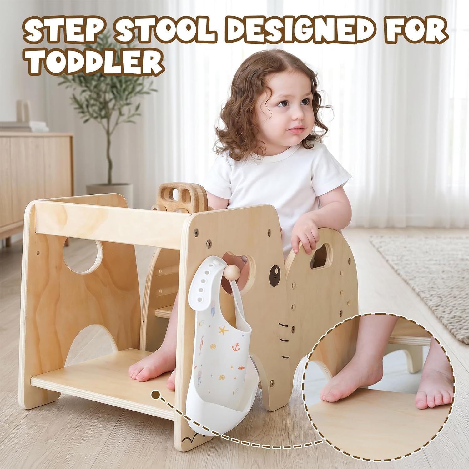Lehoo Castle Montessori Weaning Table and Chair Set for Toddler Age 1-3, Adjustable Height Wooden Baby Activity Furniture for Self-Feeding, Drawing, Learning and Play