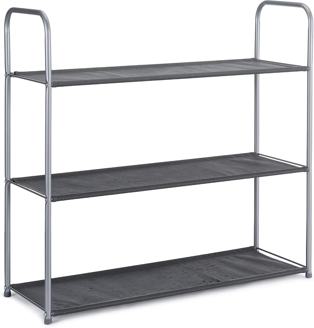 Amazon Basics Freestanding Closet Organizer with Fabric Bins, Drawers and 3 Shelves, Easy to Assemble, Grey, 32.7" x 12.2" x 31"