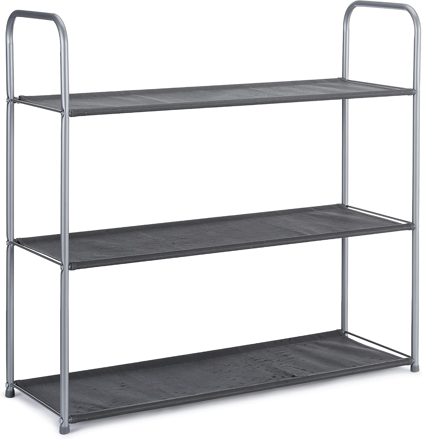 Amazon Basics Freestanding Closet Organizer with Fabric Bins, Drawers and 3 Shelves, Easy to Assemble, Grey, 32.7" x 12.2" x 31"