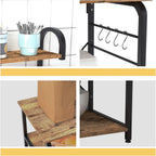 SogesHome 4-Tier Kitchen Baker's Rack Utility Microwave Oven Stand Storage Cart Workstation Shelf, Vintage Brown