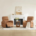 CHITA Faux Leather Power Recliner Chair, Swivel Glider, Camel | Nursery Rocking Chair for Adults with USB & Type-C Charging Ports, Electric Recliner for Living Room & Bedroom