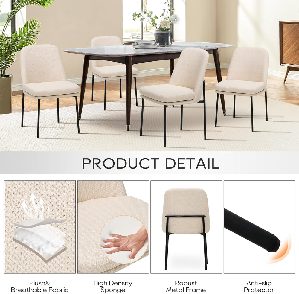 MALOL Dining Chairs Set of 6, Modern Dining Chairs, Fabric Upholstered Dining...