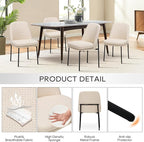 COLAMY Dining Chairs Set of 6, Modern Dining Chairs, Fabric Upholstered Dining Chairs, Kitchen Chairs with Curved Back and Metal Legs for Dining Room Kitchen Restaurant, Beige