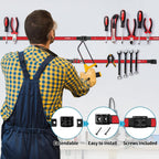 6 Pieces 18" Magnetic Tool Holder Strip, Red Magnet Bar, Metal Tool Organizer Rack for Garage Organization, Easy To Install in Workshop, Mounting Screws Included