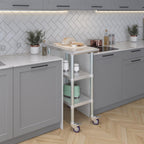 AmGood Stainless Steel Work Table with 2 Shelves and Casters | Metal Utility Table On Wheels (Stainless Steel Work Table with 2 Shelves + Casters, 15" Long x 30" Deep)