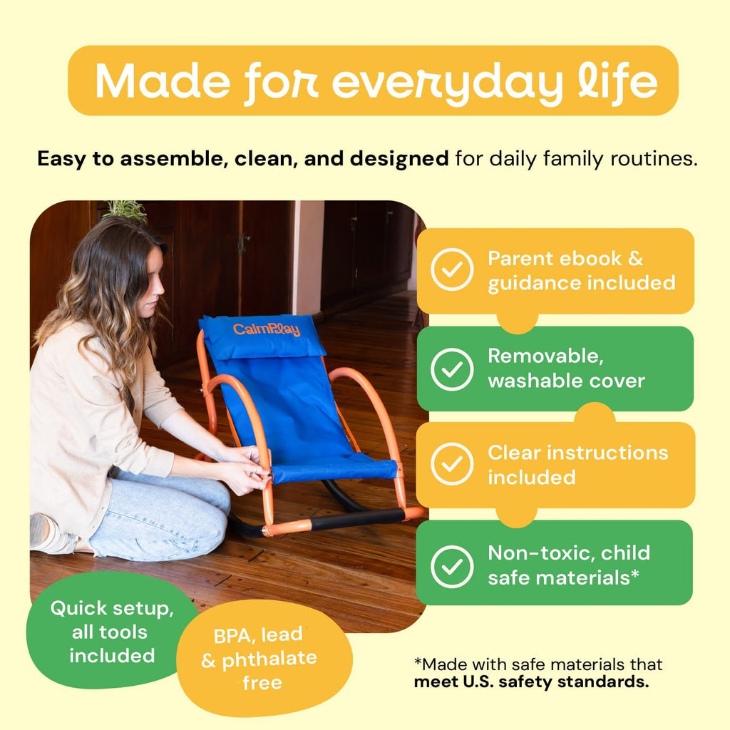 Kids Rocking Chair – Sensory Rocker for Kids Ages 3-8 – Calming Chair for Autism & Sensory Seating – Indoor Rocker for Focus, Relaxation & Quiet Time