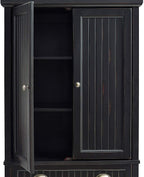 Maykoosh Kitchen Pantry Cabinet - Large Storage, Adjustable Shelves, Distressed Black Finish