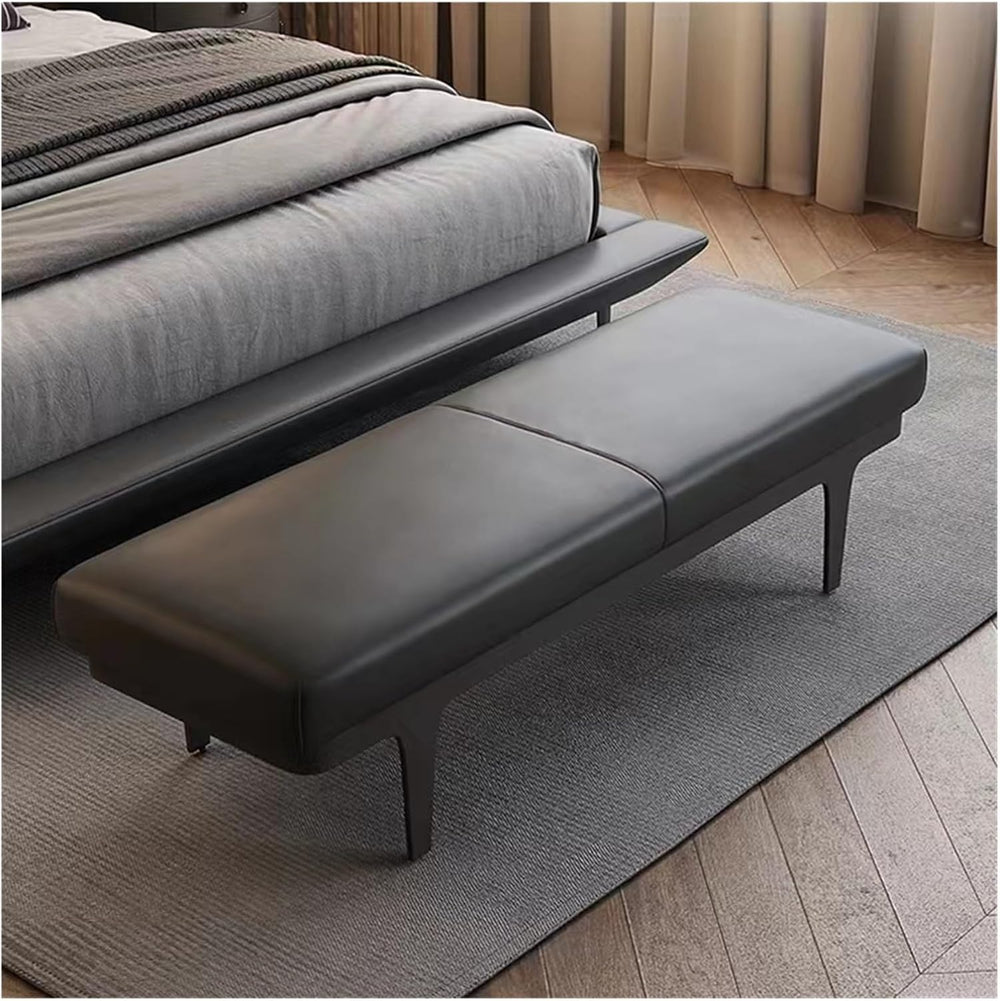 Modern PU Leather Upholstered Bedroom Bench, Padded Entryway, End of Bed with...