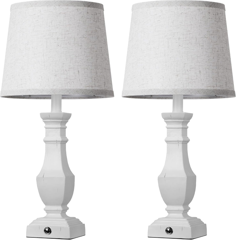 ROTTOGOON Dimmable Table Lamps Set of 2, Rustic Farmhouse Table Lamps for Liv...