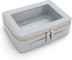 Aveniee Clear Makeup Bag Organizer,Large Travel Toiletry Bag for Women, Waterproof Cosmetic Pouch with Zippers,Car Organizers and Storage Case for Accessories,Blue