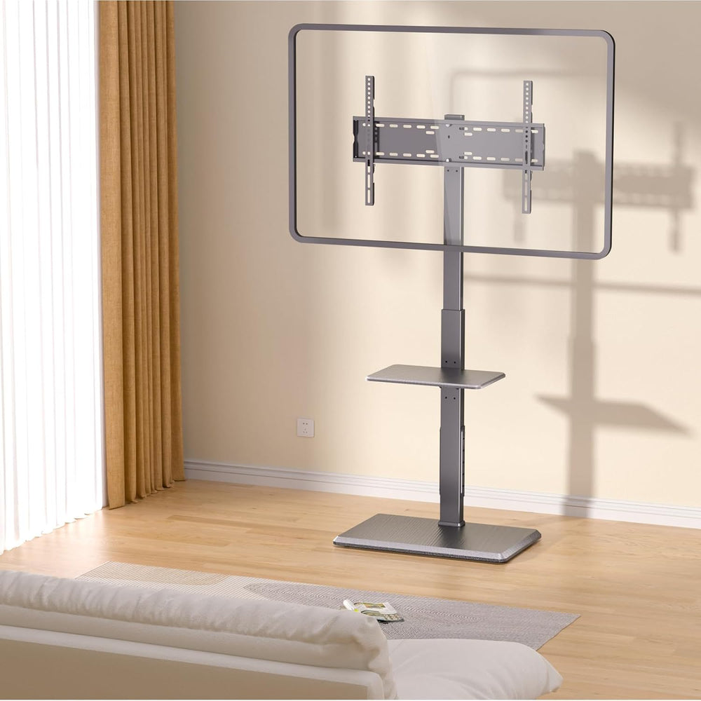 TV Floor Stand with Power Outlet & Removable Shelf for 32-75 Inch TVs | 1...