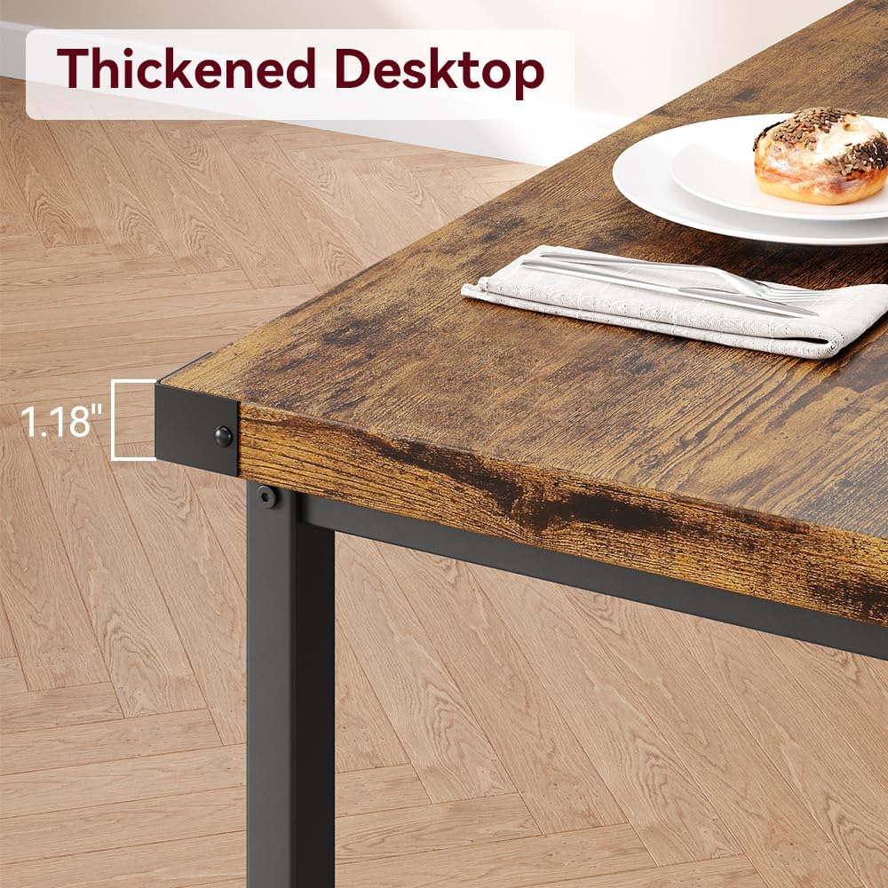 GAOMON Dining Table Set for 4, Wooden Kitchen Table with 2 Benches, 3 Piece R...