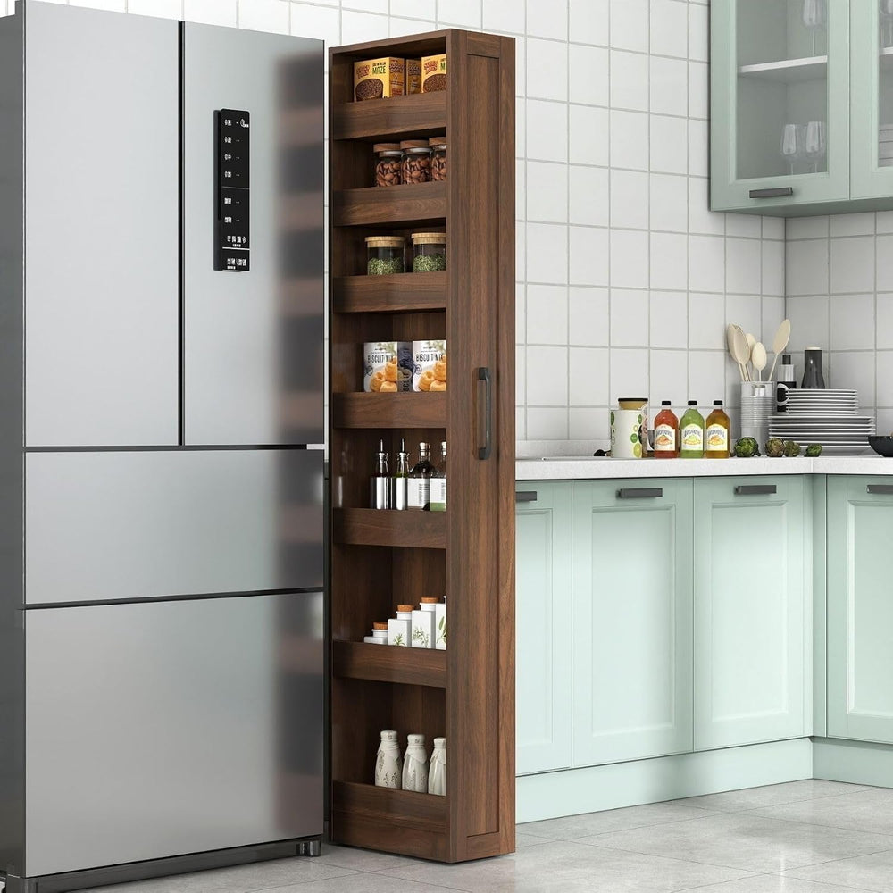 70.75" Slim Pull Out Pantry Cabinet, 7 Tier Narrow Storage Cart | Seven ...