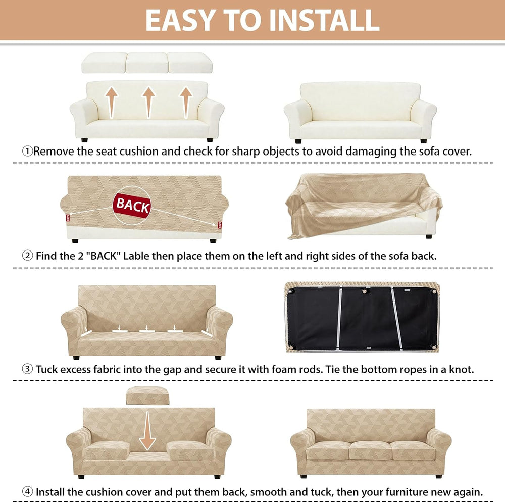 ZNSAYOTX 2 Piece Stretch Chair Slipcovers with Arms (34"-44") New-R...