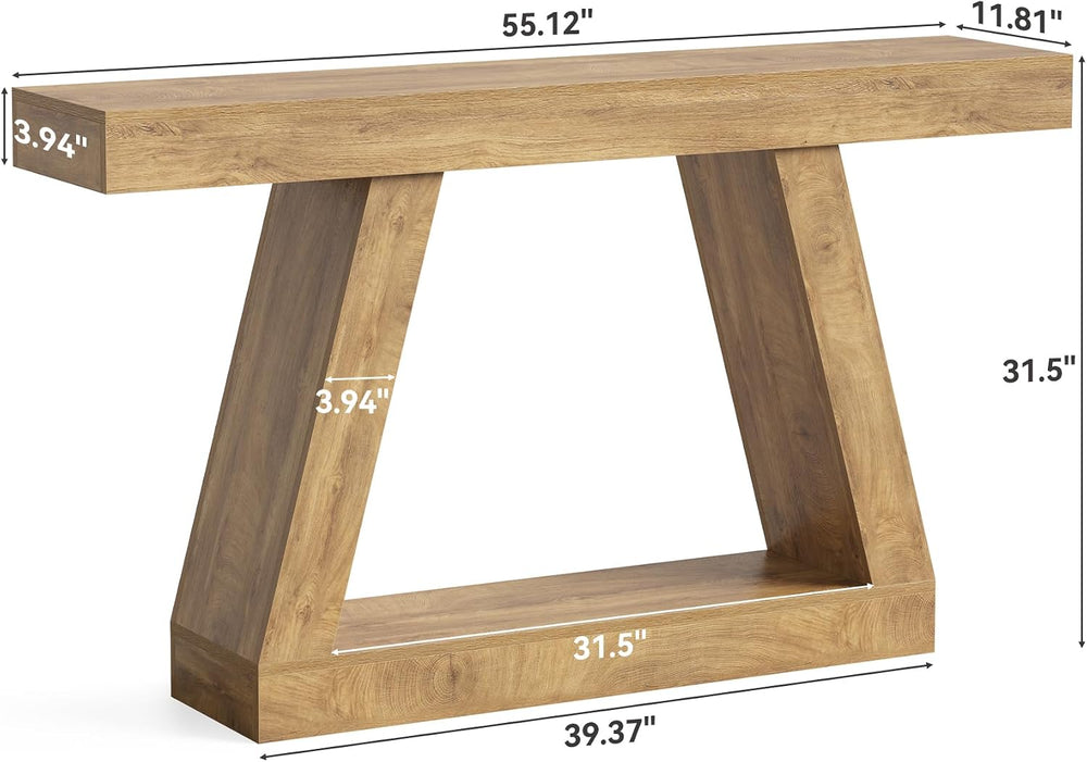 LITTLE TREE 55-Inch Sofa Table with Storage, Farmhouse Console Table for Home...