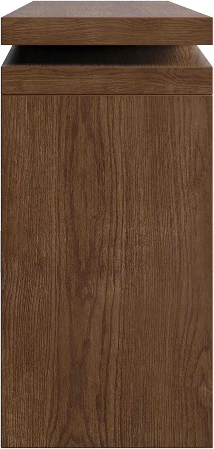 Modern Long Console Table for Entryway Dark Brown Wood 65 Inch | Behind Couch...