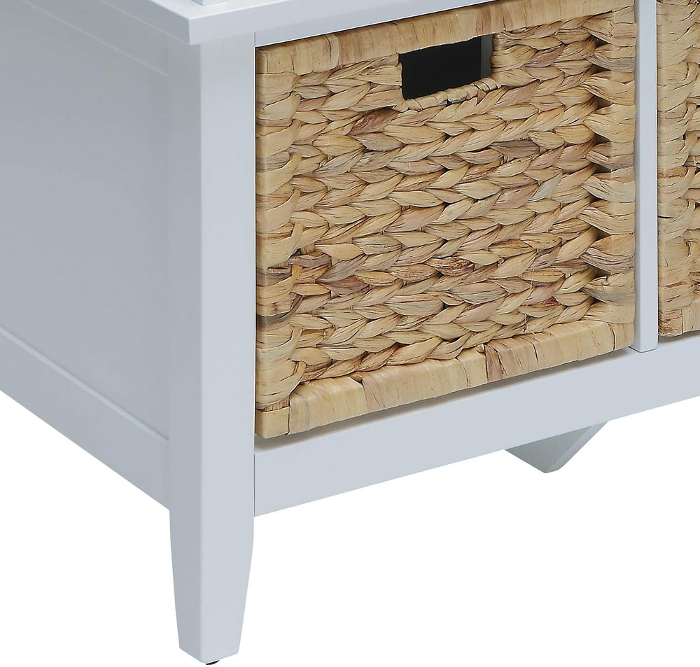 Retro Vintage Bench W/Storag, for Entryway Living Room Bedroom