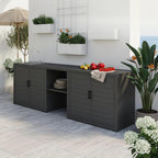Domi Outdoor Kitchen Island with Sink, Aluminum Outdoor Kitchen Cabinet with Large Storage Space, Powder-Coated Weather Resistant Patio BBQ Prep Station with Drop-in Sink and Wide Countertop