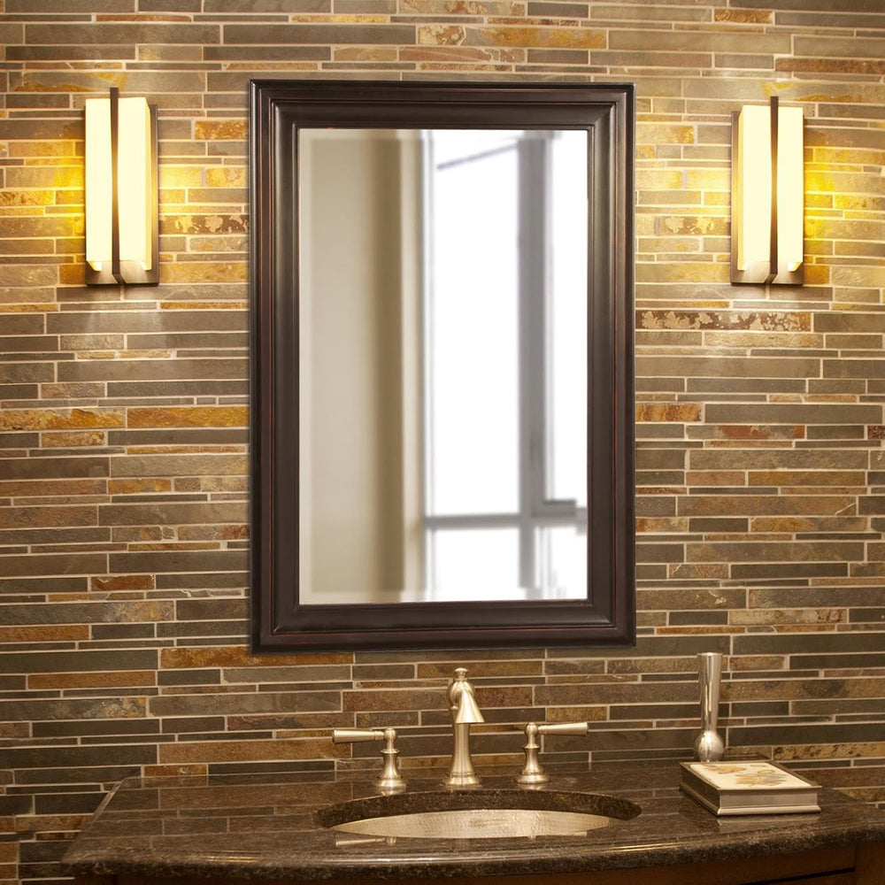 Howard Elliott Collection George Rectangular Oil Rubbed Bronze Wall Mirror, R...