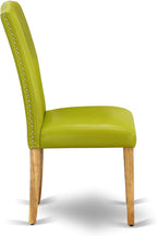 East West Furniture OXEN5-OAK-51 5 Piece Dining Set Includes a Square Dining Room Table and 4 Autumn Green Faux Leather Upholstered Parson Chairs, 36x36 Inch, Oak