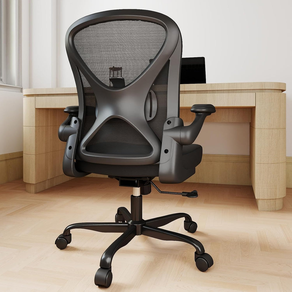 Ergonomic Office Chair with 90° Flip-up Armrests and Adjustable Lumbar Suppor...