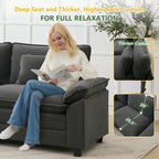 Oversized Modular Sectional Sofa Set, Convertible Deep Seat Cloud Couch with Ottoman, Large U Shaped Corner Couch with Throw Pillows for Living Room (Blue Grey, 10 Seater)