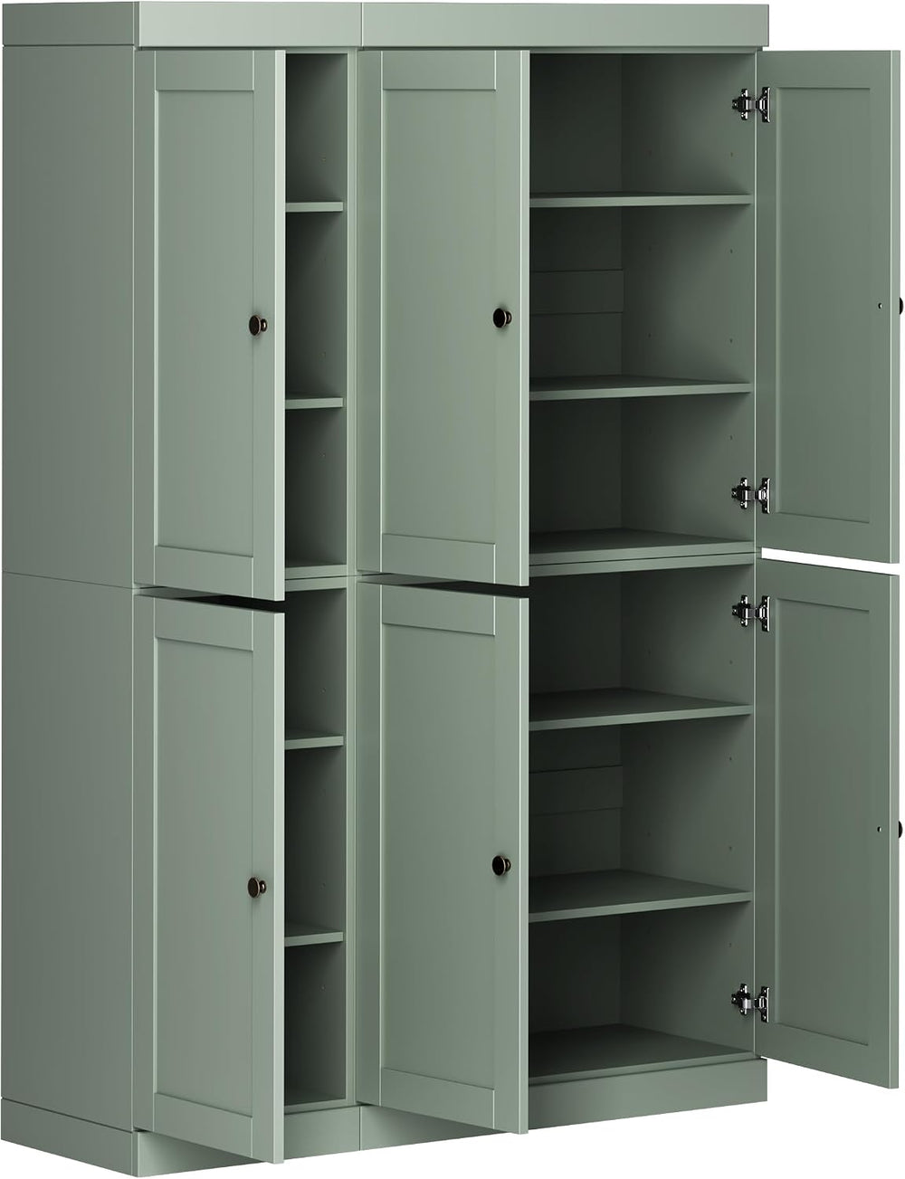 Palace Imports Solid Wood Kitchen Pantry Cabinet 71.5" Tall, 48.5" ...